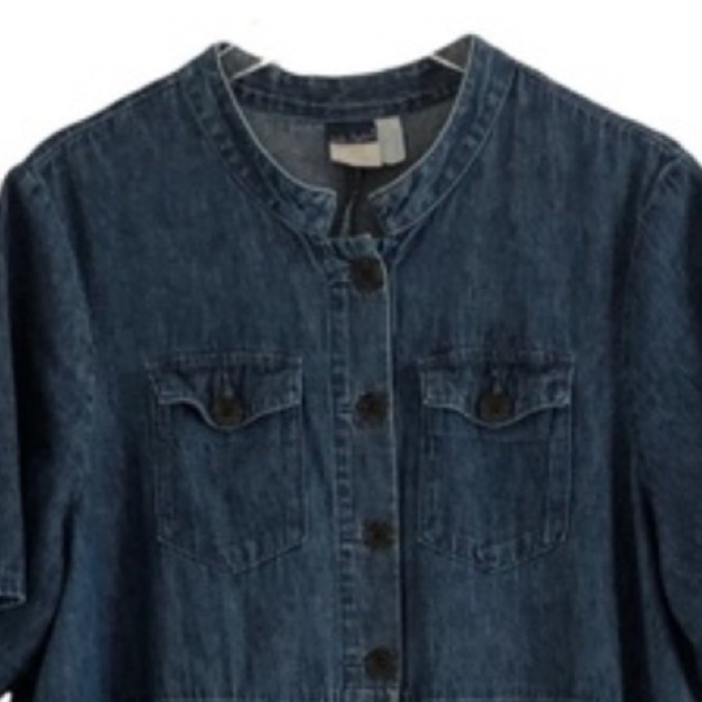 Ulla Popken Denim Button Front Short Sleeve Dress US 16/18 - Picture 6 of 6